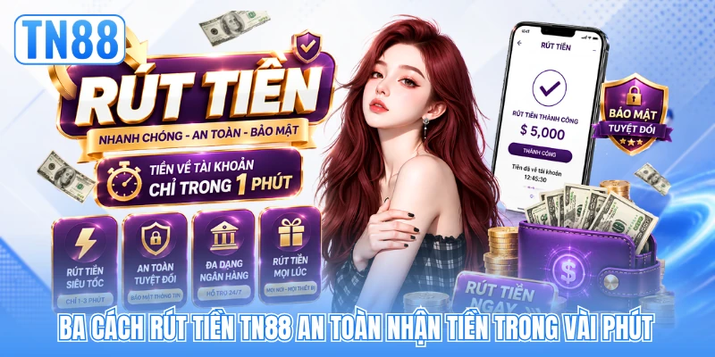 Ba cách rút tiền TN88 an toàn nhận tiền trong vài phút